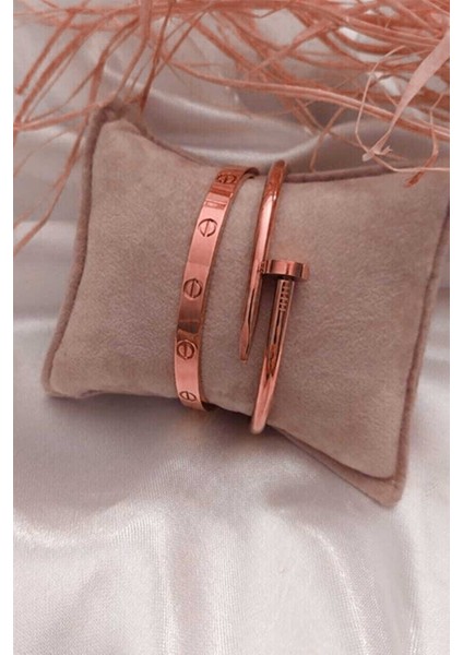 Rose Renk Çivi ve Bileklik Set 842 fiyatları