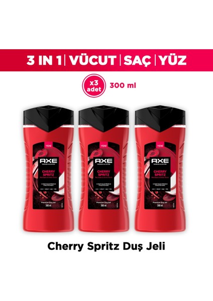 Premium Collection Duş Jeli Cherry Spritz 3 In 1 Vücut Saç Yüz 300 ml X3