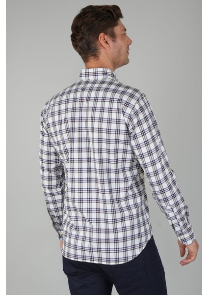 Erkek Uzun Kollu Regular Fit Pamuk Spor Kareli Gömlek Ekru GMEKS252135_E03 fiyatları