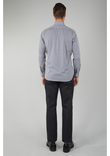 Erkek Uzun Kollu Italyan Yaka Siyah Çizgili Pamuk Gömlek GMEKS252113_99 indirimleri