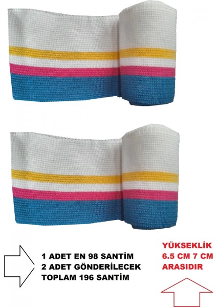 Ribana Kumaş (Triko Dokuma) Çizgili Hobi Diy Ribana Uzun Şerit Bant (2 Adet) T-513