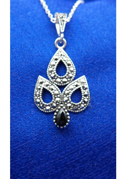 925 Ayar Kadın Oltu Taşı Kadın Kolye SK00088