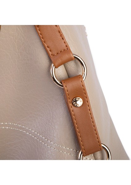 Kadın Salaş Omuz Çantası Kum Taba Victoria modelleri