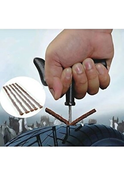 Oto Lastik Tamir Fitili 25 Adet Kauçuk Malzeme ile Lastik Bakımında Etkili