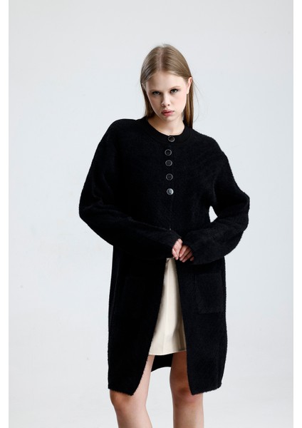 Düğme Detaylı Sakallı Triko Ceket modelleri