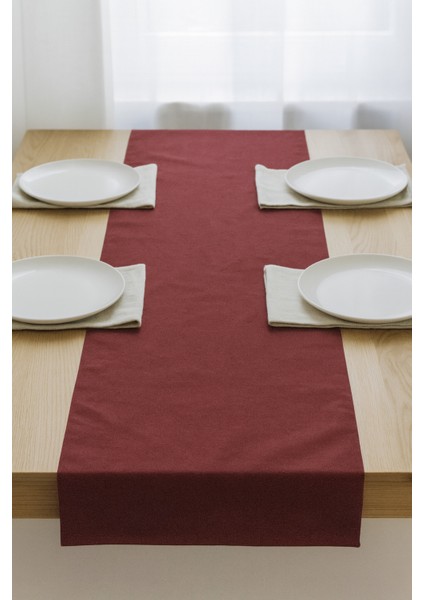 Bordo Şık Masa Runnerı 50X150 cm – Modern ve Zarif Masa Örtüsü Runner