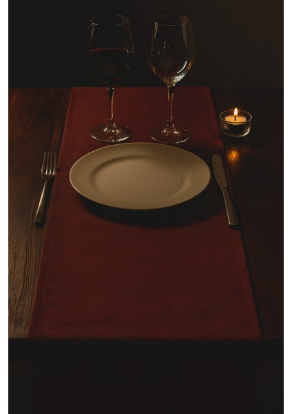 Bordo Şık Masa Runnerı 50X150 cm – Modern ve Zarif Masa Örtüsü Runner modelleri