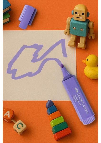 Fosforlu Kalem Seti, 4’lü, Pastel Renkler, Su Bazlı Mürekkep, Dayanıklı ve Uzun Ömürlü