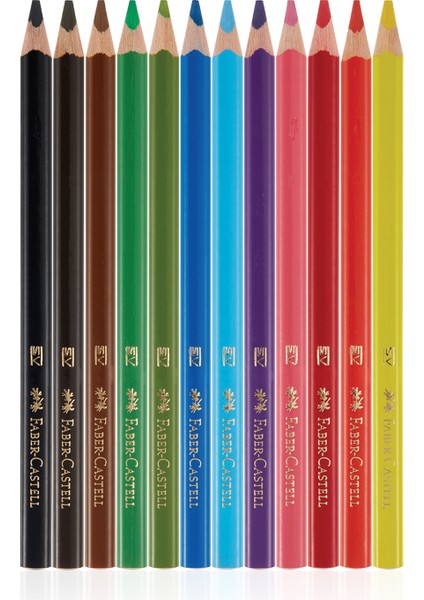 Jumbo Üçgen Boya Kalemi, 12 Renk, Ergonomik Gövde, Beyaz Renk İçerir, Kalın Uçlu fiyatları