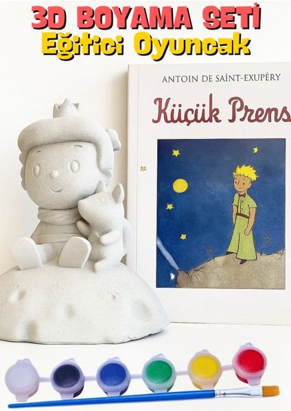 Küçük Prens Figürü 3D Taş Çocuk Boyama Etkinliği