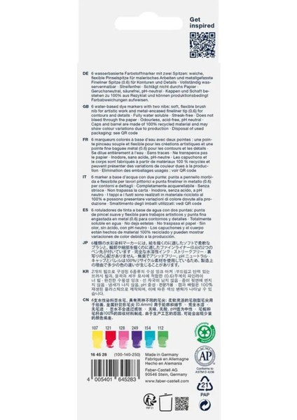 Goldfaber Aqua Çift Uçlu Markör 6'lı Candy Set,Su Bazlı,Fırça ve Fineliner Uçlu,Yıkanabilir Mürekkep fiyatları