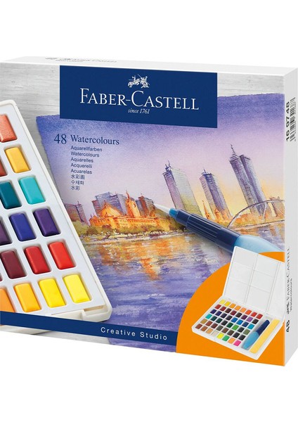 Creative Studio Tablet 48'li Suluboya,Kolay Pratik,Suda Çözünür, Yüksek Pigmentli