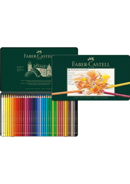 Polychromos 36 Renk Boya Kalemi, Örtücü ve Parlak Renkler, Yüksek Pigmentli, Metal Kutulu modelleri