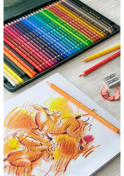 Polychromos 36 Renk Boya Kalemi, Örtücü ve Parlak Renkler, Yüksek Pigmentli, Metal Kutulu