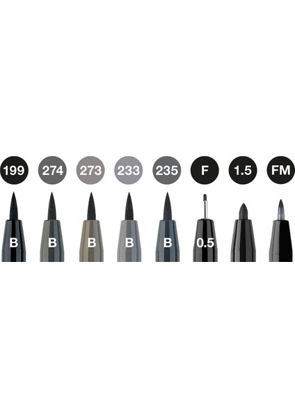 Pitt Artist Pen Fırça Uç 8'li Gri&Siyah Tonlu Kalem Seti, Dağılma Yapmayan Kokusuz Mürekkep fiyatları