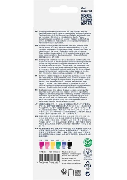 Goldfaber Aqua 6’lı Çift Uçlu Graffiti Markör Seti, Su Bazlı, Fırça ve Fineliner Uçlu fiyatları