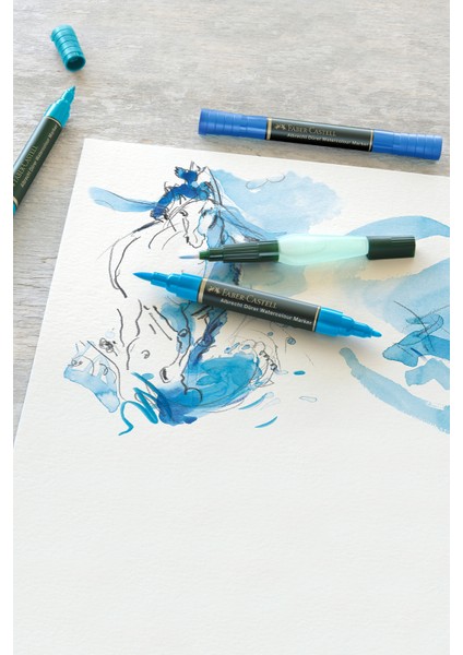 Albrecht Dürer Suluboya Markör Seti 5’li, Çift Uçlu, Yüksek Pigmentli Mürekkep,Keçe Uç fırsatları