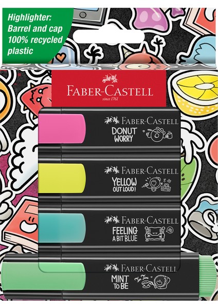 Fosforlu Kalem Seti 4’lü, Şeffaf Gövde, 7 Farklı Renk, Yeniden Doldurulabilir