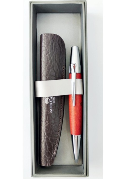 E-Motion Tükenmez Kalem, Krom/Ahşap Gövde, Mekanizmalı, Kahverengi, B Uç modelleri