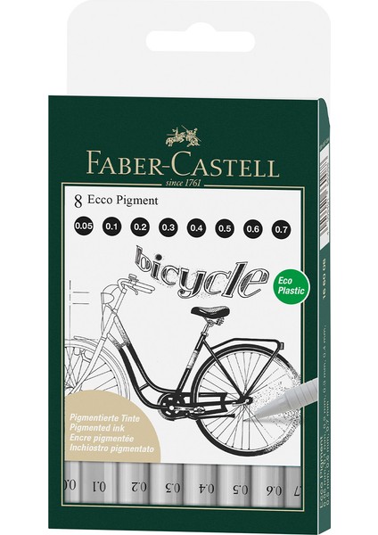 Ecco Pigment Set 8'li 0.05 0.1 0.2 0.3 0.4 0.5 0.6 07 Uç Ergonomik Tutuş Su Geçirmez Mürekkep