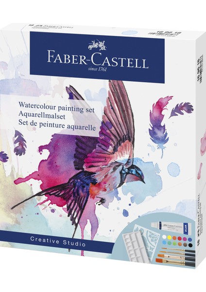 Suluboya Boyama Seti 18 Parça,Sulu Boya Tüpü,Sulu Boya Fırçası, Karıştırma Paleti ve Çizim Şablonu