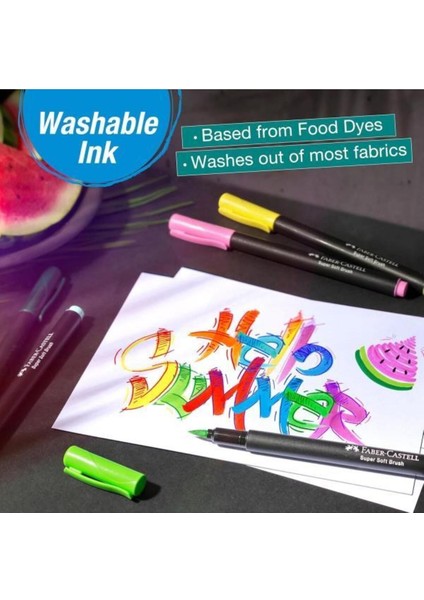 Black Edition Keçeli Kalem Fırça Uç 10’lu, Parlak Renkler, Yazım ve Boyama İçin Uygun, Yumuşak modelleri