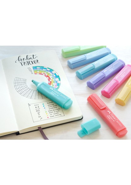 Fosforlu Kalem Seti, 8’li, Pastel Renkler, Su Bazlı Mürekkep, Kesik Uç, 3 Farklı Çizgi Kalınlığı modelleri