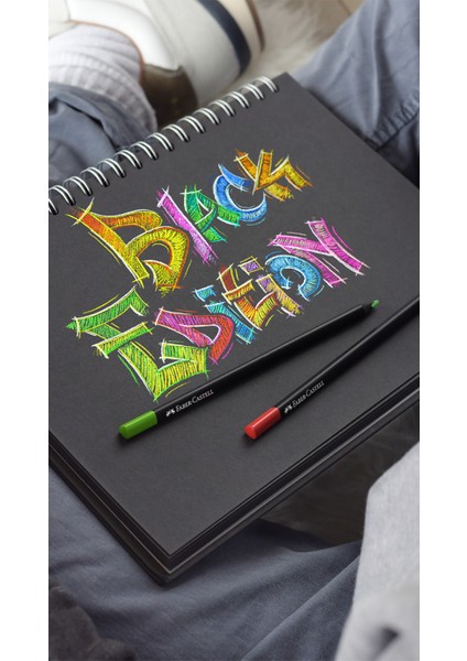 Black Edition Boya Kalemi, 24 Renk, Siyah Kağıda Uyumlu, Ergonomik Üçgen Gövde