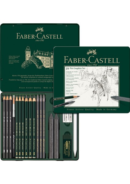 Pitt Grafit Sanat Seti,Siyah,19 Parça,Kömür Kalem ve Aksesuarlarla,Gölgelendirme ve Eskiz İçin İdeal fiyatları
