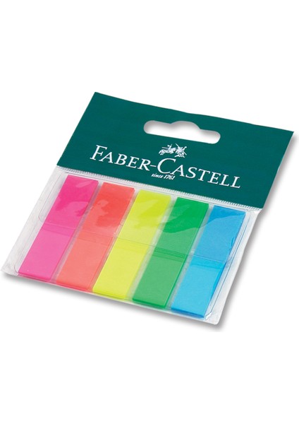 Page Marker(Film Index),5 Renk Yapışkanlı Ayraç Seti,12x44 mm,Ekstra Yapışkanlı,Solvent İçermez