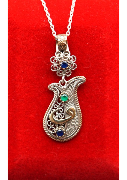 925 Ayar Kadın Oltu Taşı Kadın Kolye SK00090