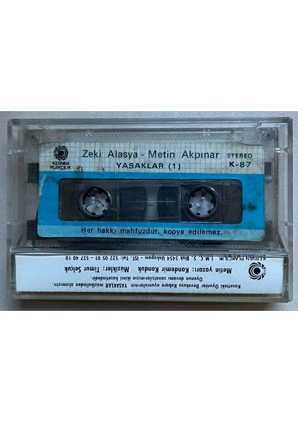 Metin Akpınar Zeki Alasya Yasaklar 1 Kaset (Orijinal Dönem Kağıt Baskı Kaset) fiyatları