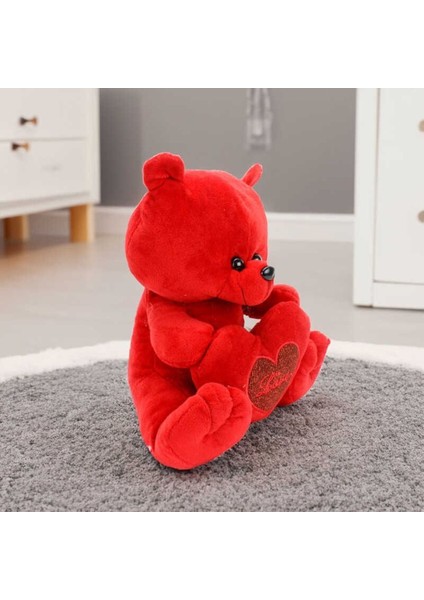Sevimli Kalp Tutan Peluş Ayıcık 30CM Kırmızı fiyatları