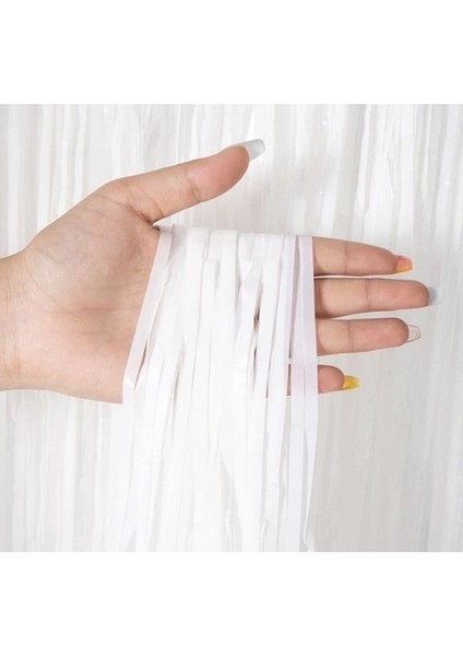 Püsküllü Parlak Beyaz Masa Eteği Kullanat 70X300 cm fiyatları