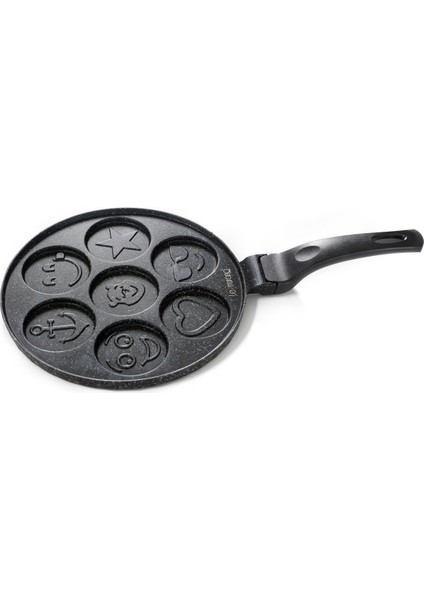 Happy Emojili Granit Pankek Tavası 28CM | Siyah fiyatları