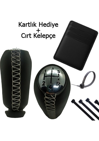 Kangoo 2 (1993-2018) Premium Krom Dikişli Deri Vites Topuzu