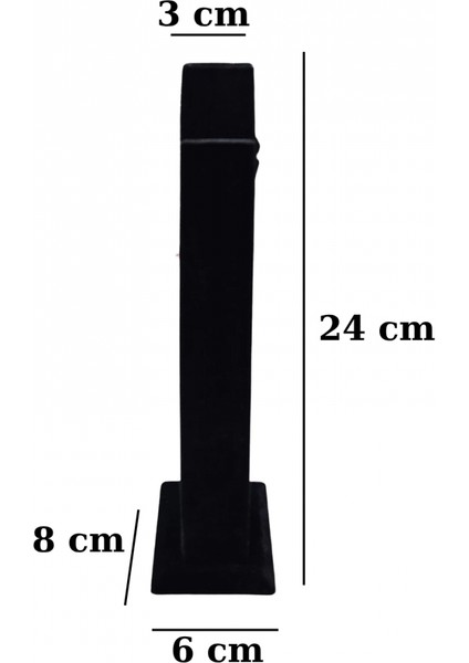 Dik Bileklik Standı Süet Tekli Lastikli Siyah (24 Cm) fiyatları