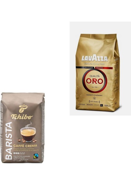 Barista Caffe Crema Çekirdek Kahve 500G+ Lavazza Qualita Oro Çekirdek Kahve 1 kg