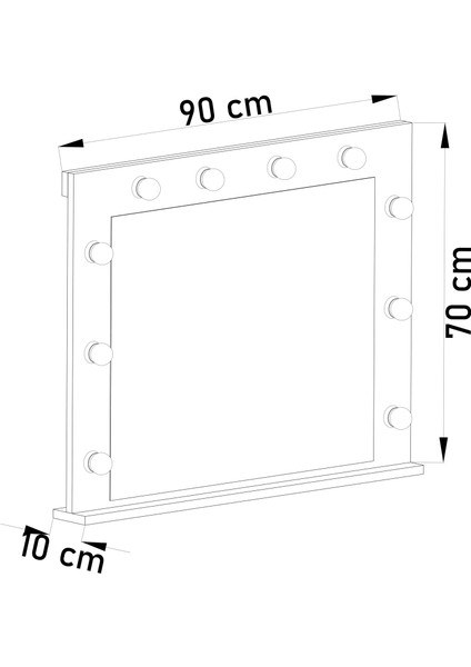 DF06101 Raflı Dekoratif Kulis Işıklı Duvar Aynası Makyaj Aynası indirimleri
