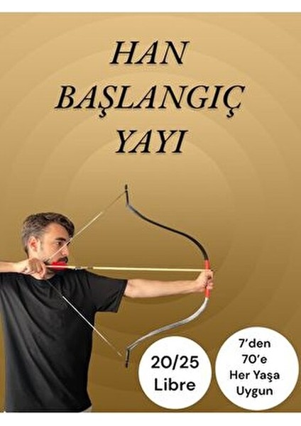 Konuralp Geleneksel Okçuluk Seti 6 Ok ile 10-20 lbs Başlangıç Yayı 120 cm Uzunluk