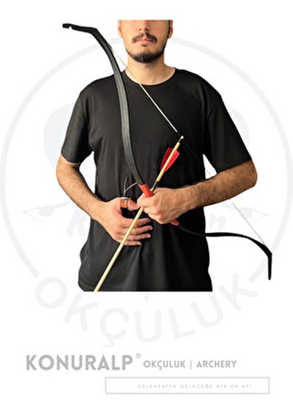 Konuralp Geleneksel Okçuluk Seti 6 Ok ile 10-20 lbs Başlangıç Yayı 120 cm Uzunluk