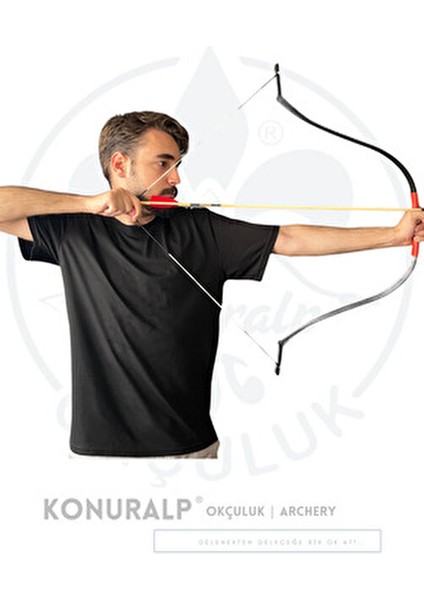 Konuralp Geleneksel Okçuluk Seti 6 Ok ile 10-20 lbs Başlangıç Yayı 120 cm Uzunluk