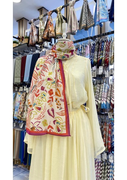 Botanik Desen Şal Mor