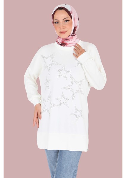 Yıldız Taş Detaylı Oysho Tunik Beyaz - 27673