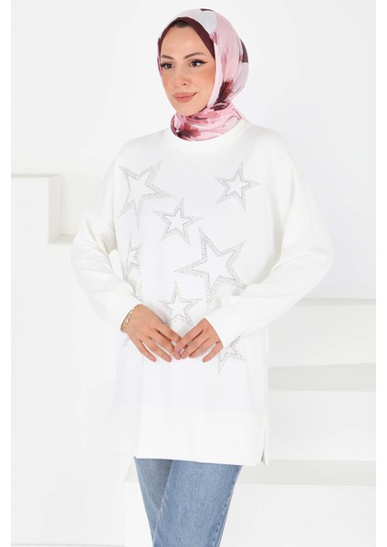 Yıldız Taş Detaylı Oysho Tunik Beyaz - 27673 modelleri