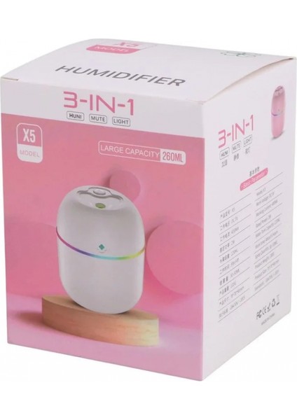 Mini Hava Nemlendirici 3in1 H2O HUMIDIFIER220ML (4887) fırsatları