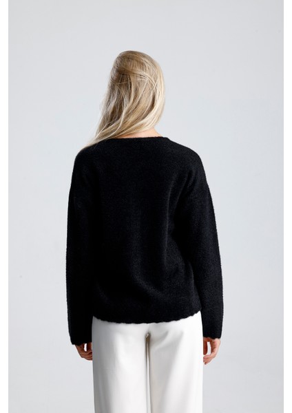 Önü Aksesuar Kapamalı Hırka,ceket