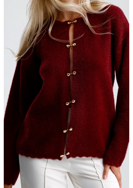 Önü Aksesuar Kapamalı Hırka,ceket