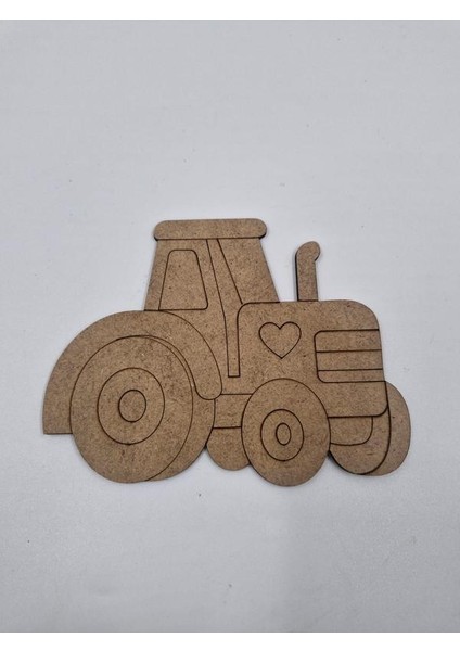 5 Adet Sevimli Traktör Ahşap Boyama Okul Diy Etkinlik Aktivite Sanat 15 cm x 11 cm