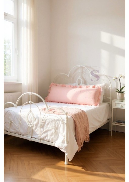 Fırfırlı Vintage Buldan Keten Pembe Iskandinav Uzun 40X100 Kırlent Yastık (Içi Dolgulu) fiyatları